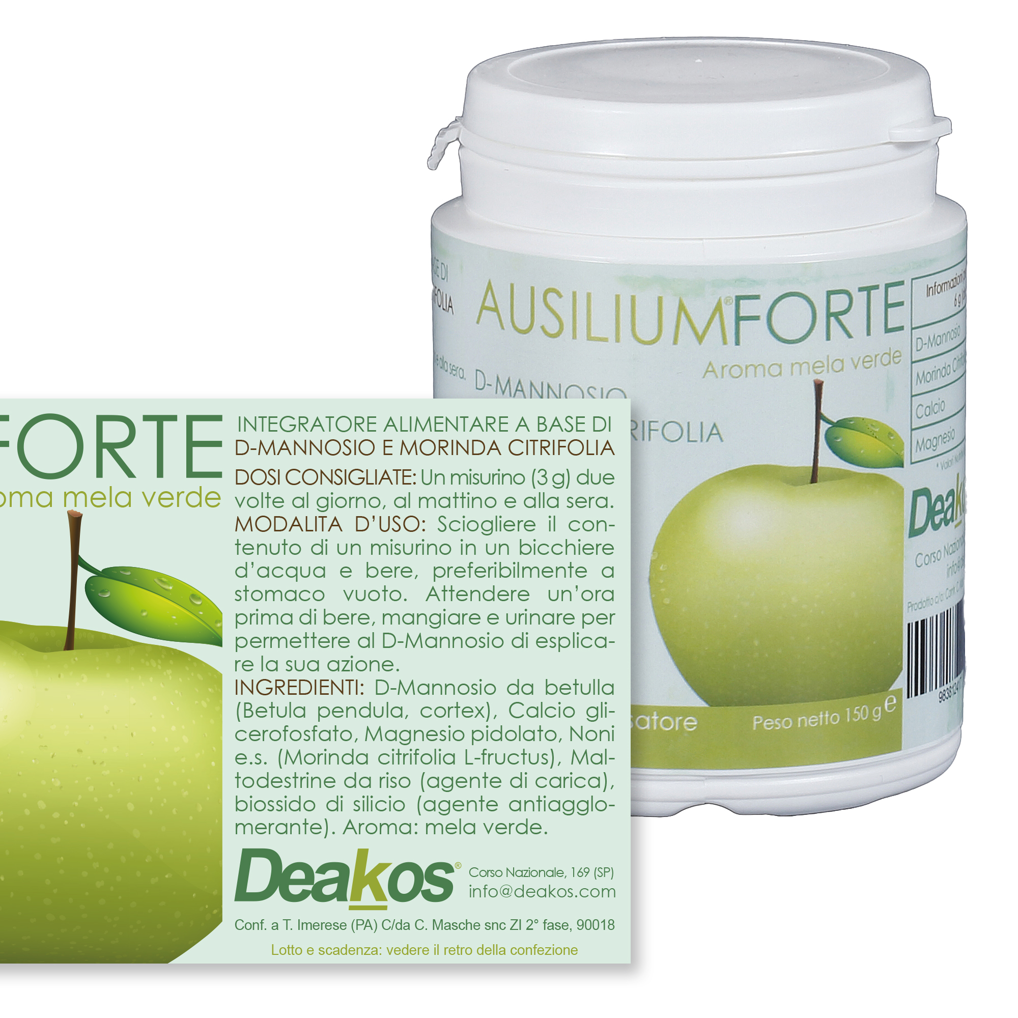 DEAKOS - AUSILIUM FORTE 150 g CON DOSATORE - AROMA MELA VERDE